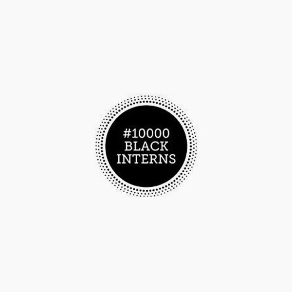 1000 black interns black and white logo